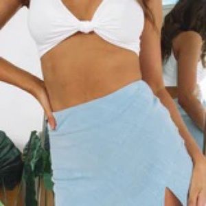 Beginning Boutique Laura Skirt in Powder Blue